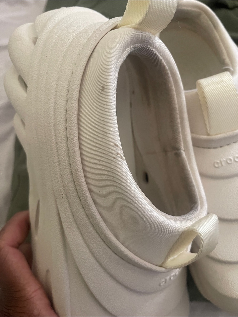 CROCS women White Slip-On Clog with Pull Tab - Picture 2 of 5